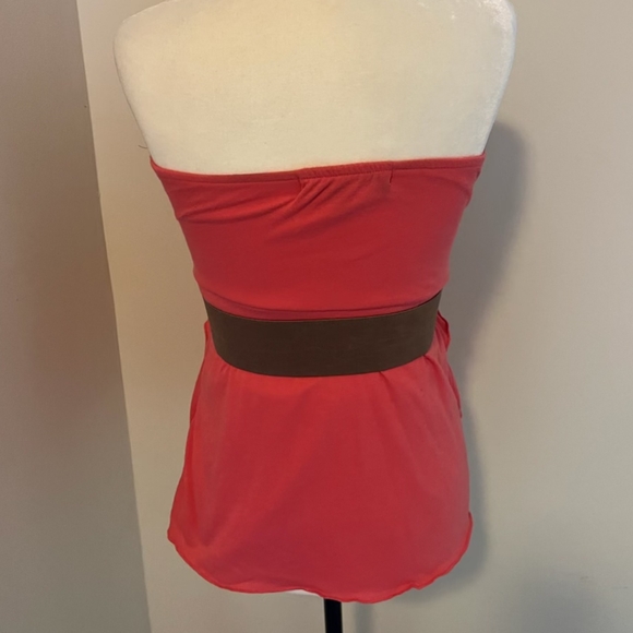 ALMOST FAMOUS -- Strapless Bandeau Tube Tunic Layered Ruffles+Elastic Waist - Picture 2 of 5